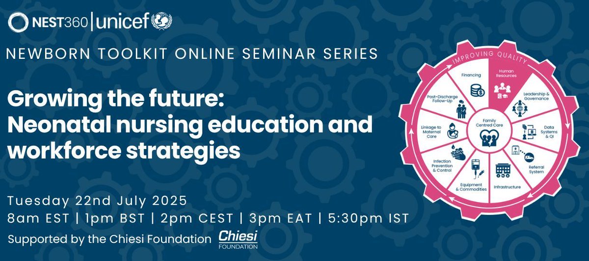 NewbornToolkit's tweet image. 🚨3 days to go! Mark your calendar today for our upcoming webinar!
🔎 Growing the Future: Neonatal Nursing Education and Workforce Strategies 💭 with live French translation!
📆22 Jul 2025
🕐 3pm EAT| 1pm BST| 8am EST
👉 newborntoolkit.org/events/human-r…