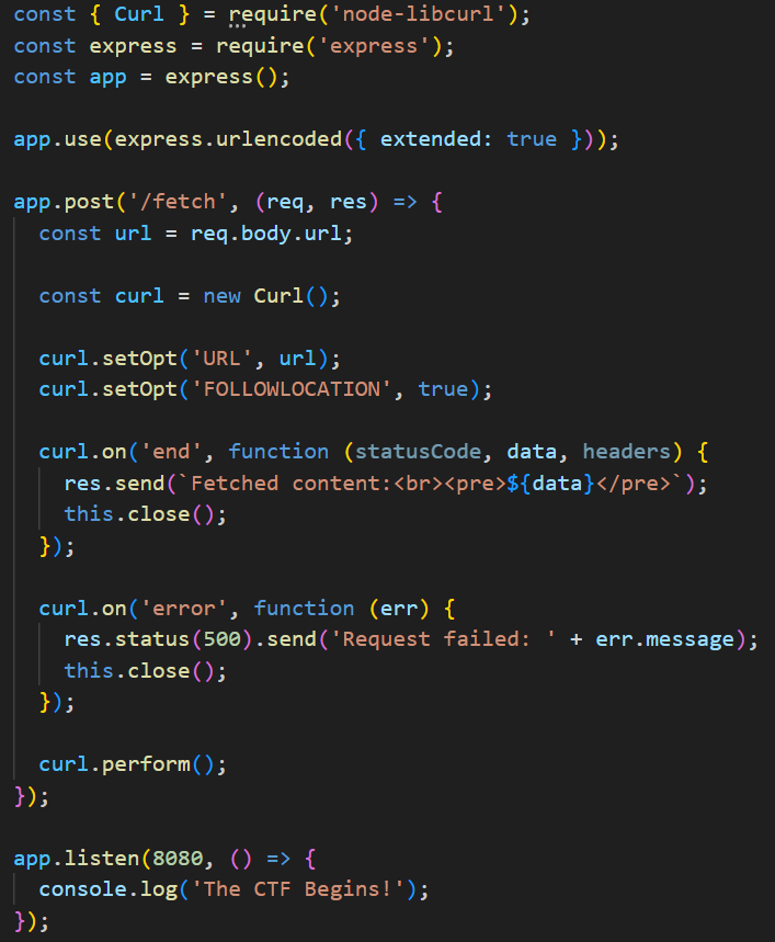 chux13786509's tweet image. Hackers 🔥
I hosted a CTF with this vulnerable server ⛳️
1⃣ Explain the vulnerability 🐞
2⃣ How would you get maximum impact from it? 🚀
