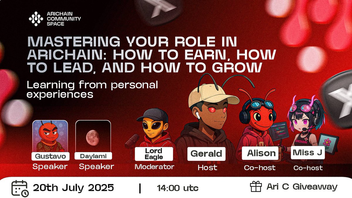 Lord Eagleš¦
(@eaglechancellor) on Twitter photo ECOSYSTEM ANNOUNCEMENT
The 6th Edition of the Arcahin Community Space holds:
šļø 20th July
š 14:00 UTC.
Title: Mastering Your Role in Arichain: how to earn, how to lead, and how to grow
(Learning from personal experiences)
Host: <a href="/Gerald_yea/">Gerald | Arichain</a>
Co-hosts: <a href="/Jennychuks7_71/">Miss J ARICHAIN (3/3)</a> ECOSYSTEM ANNOUNCEMENT
The 6th Edition of the Arcahin Community Space holds:
šļø 20th July
š 14:00 UTC.
Title: Mastering Your Role in Arichain: how to earn, how to lead, and how to grow
(Learning from personal experiences)
Host: <a href="/Gerald_yea/">Gerald | Arichain</a>
Co-hosts: <a href="/Jennychuks7_71/">Miss J ARICHAIN (3/3)</a>