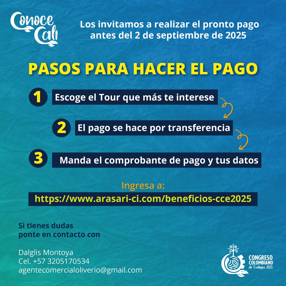 Si es la primera vez que visitas #cali o quieres conocer más de esta ciudad, aprovecha las tarifas especiales que ofrece nuestro aliado Oliverio Tours

🚗✈️⛰🌅🏞🌃🌄 

¡Reserva ya tu cupo!