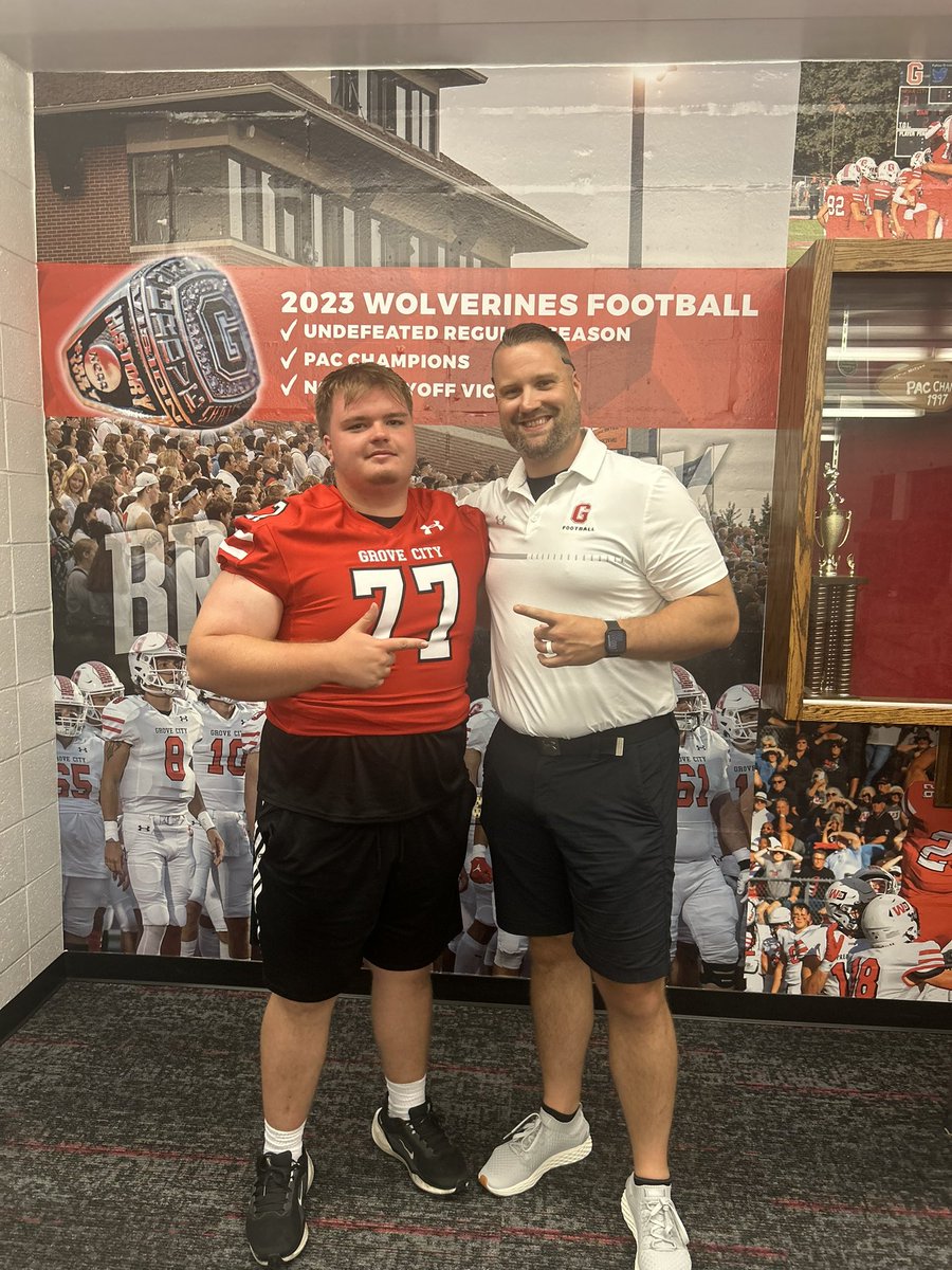 | Wesley Brunken | 2026 OL/DL | 6’ 1” 295lbs | (@wesleybrunken) on Twitter photo Had a great time visiting <a href="/GCC_FB/">Grove City Football</a> back in June! Thank you to <a href="/CoachBaney/">Derrick Baney</a> and <a href="/CoachDiDonato/">Andrew DiDonato</a> for putting together an amazing visit! Looking forward to being back!
<a href="/WarwickFB/">Warwick High School Football</a> <a href="/VinnyLePre/">Vinny LePre</a> <a href="/CoachMumma/">Travis Mumma</a> <a href="/CoachCregger/">Ben Cregger</a> Had a great time visiting <a href="/GCC_FB/">Grove City Football</a> back in June! Thank you to <a href="/CoachBaney/">Derrick Baney</a> and <a href="/CoachDiDonato/">Andrew DiDonato</a> for putting together an amazing visit! Looking forward to being back!
<a href="/WarwickFB/">Warwick High School Football</a> <a href="/VinnyLePre/">Vinny LePre</a> <a href="/CoachMumma/">Travis Mumma</a> <a href="/CoachCregger/">Ben Cregger</a>