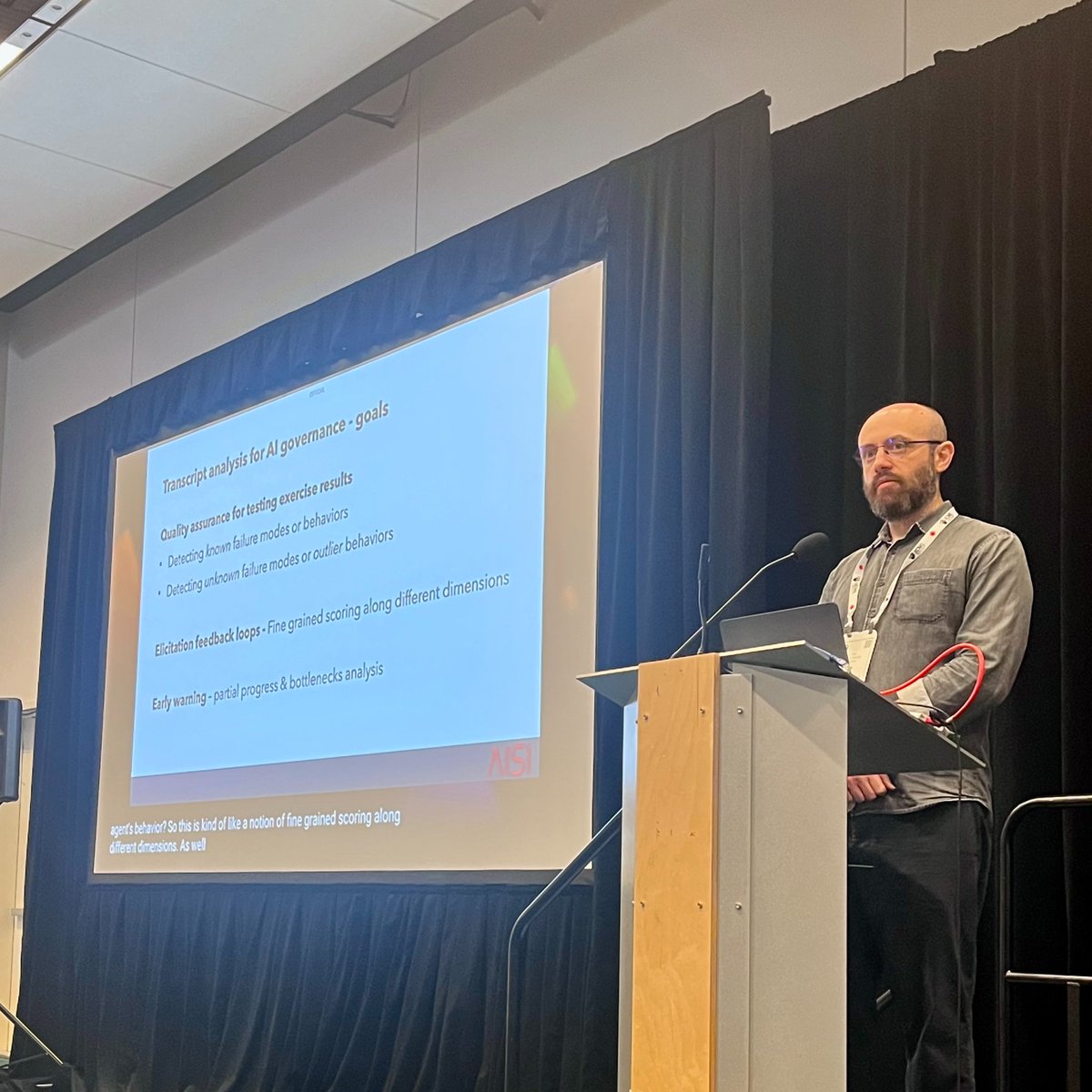 taig_icml's tweet image. 🎙️ Keynote speaker @CUdudec (UK AISI) discusses his work as lead of the Science of Evaluations team at @AISecurityInst, particularly transcript mining methods employed to extract deeper behavioral insights from large-scale evaluations of AI agents.