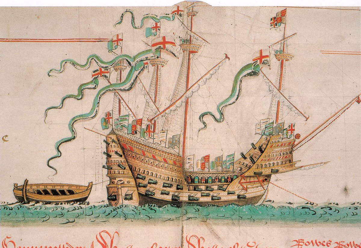 NauticalHistory's tweet image. ⚓️ #OnThisDay in 1545 ⚓️
The Mary Rose, a Tudor warship that served in Henry VIII’s navy, sank in the Solent during a battle against the French.
🔊 Listen to The Mariner's Mirror Podcast episode on this iconic ship here:
snr.org.uk/the-mariners-m…
#history #podcast #MaryRose