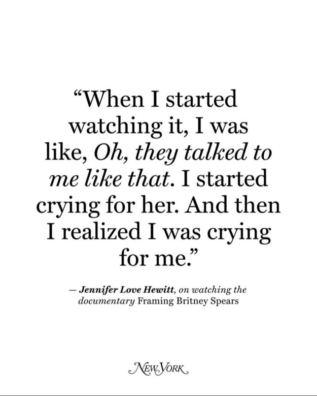 ABeardedHero's tweet image. Jennifer Love Hewitt after watching the Britney documentary "Framing Britney Spears" made her realize how she was objectified as a sex symbol at a young age from the media