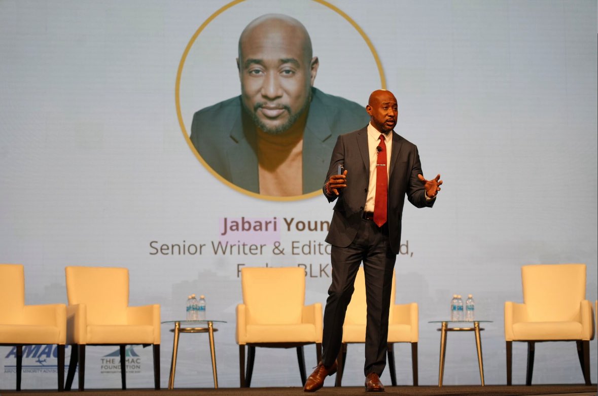 JabariJYoung's tweet image. Thanks again to the Airport Minority Advisory Council for having me host their 40th anniversary conference in New Orleans. So dope to share the stage with five CEOs of major U.S. airports and learning more about the aviation business 💯