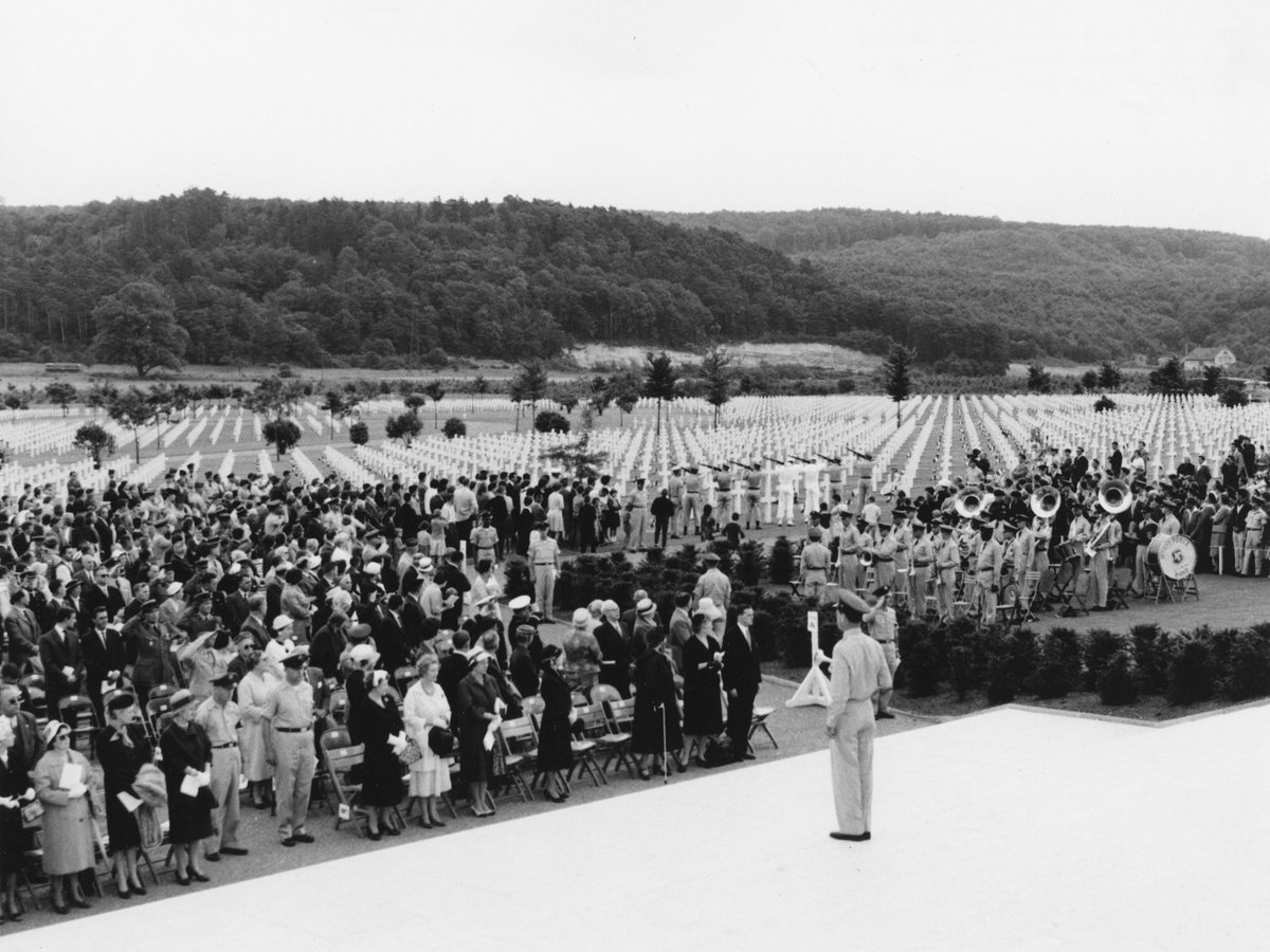 usabmc's tweet image. 📸 On July 19, 1960, Lorraine American Cemetery was formally dedicated, with an international audience in attendance to honor the more than 10,000 Americans laid to rest here—the largest number of graves of our military dead of World War II in Europe.
65 years later, we remain…