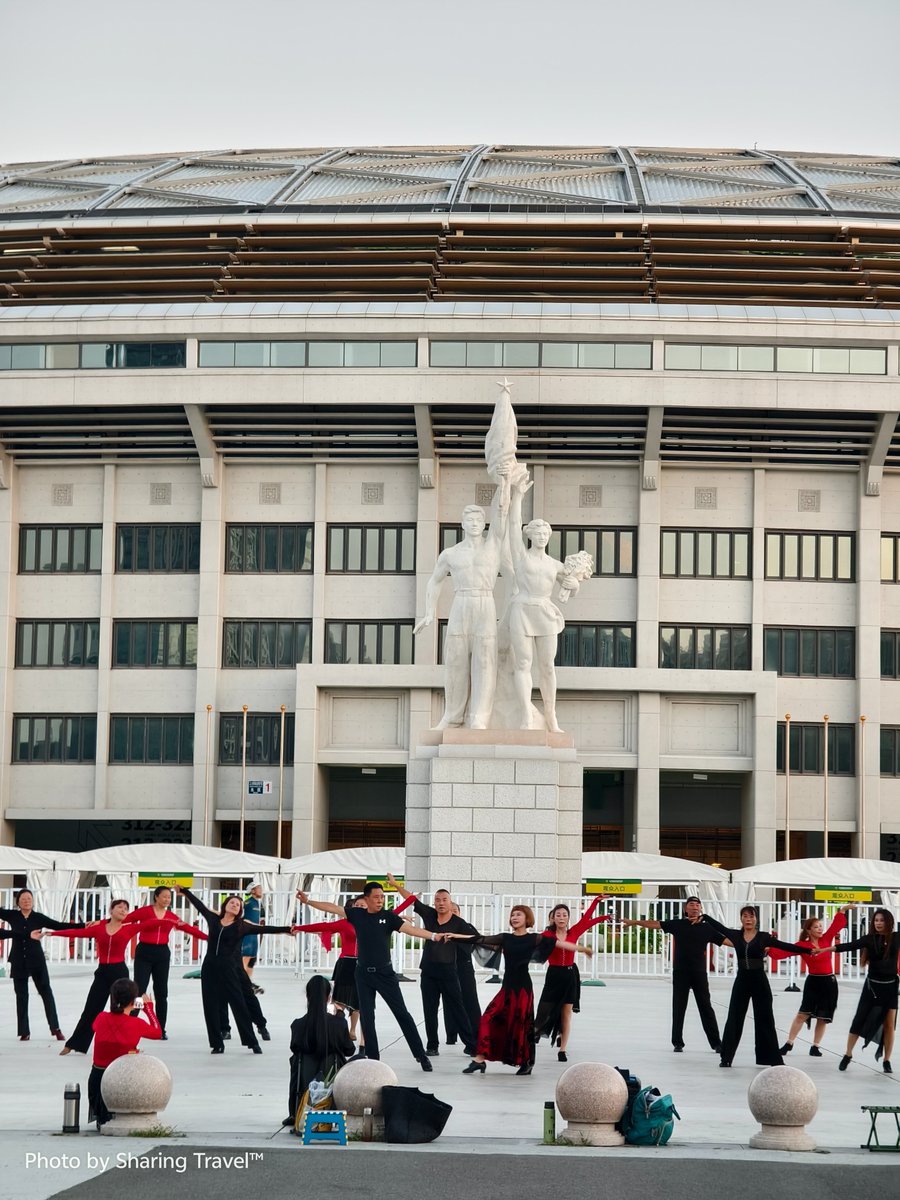 TripInChina's tweet image. The square dance at the entrance of the Workers' Gymnasium in Beijing.