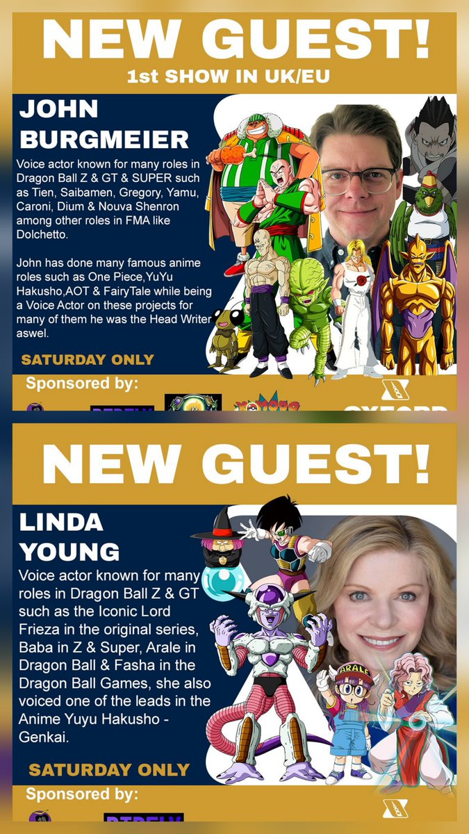 DMJConsult23's tweet image. Next Saturday, meet @johnburgmeier & @LindaYoungVA at Oxford Card Show in #Oxford, #UK.
Further info here: dmjconsultancy.co.uk/upcoming-event…
#JohnBurgmeier #LindaYoung
#DragonBallZ #DragonBall #DragonBallSuper
#MyHeroAcademia #FairyTail #YuYuHakusho #FruitsBasket #OnePiece #ChainsawMan