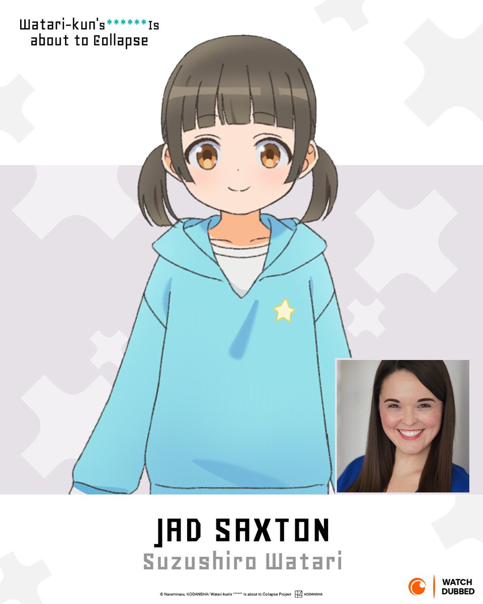 Jad Saxton 🌌✨🔭 (@jadbsaxton) on Twitter photo 👀 Look at this cute lil bean!! 🩵 So happy to join the cast of Watari-kun’s ****** is about to Collapse ⭐️
Big ❤️ to @crunchyroll for having me!
Thanks 🙏 to directors <a href="/HelenaWalstrom/">Helena Walstrom</a> & Marcus Stimac
🙌 to script adaptor <a href="/MattSGreenbaum/">Matthew Greenbaum</a>
🎤 engineer Seth Aulds 👀 Look at this cute lil bean!! 🩵 So happy to join the cast of Watari-kun’s ****** is about to Collapse ⭐️
Big ❤️ to @crunchyroll for having me!
Thanks 🙏 to directors <a href="/HelenaWalstrom/">Helena Walstrom</a> & Marcus Stimac
🙌 to script adaptor <a href="/MattSGreenbaum/">Matthew Greenbaum</a>
🎤 engineer Seth Aulds