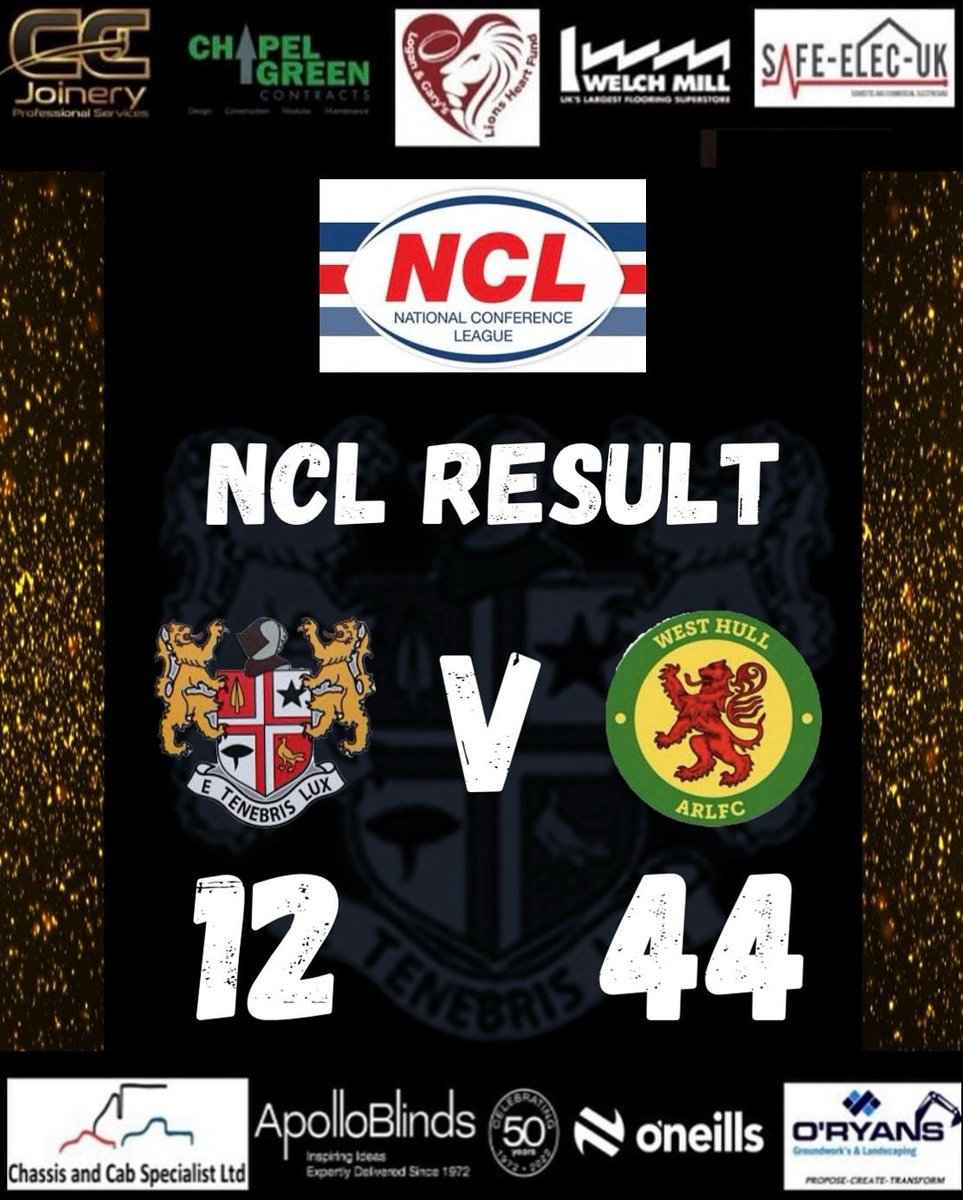 Today’s <a href="/OfficialNCL/">National Conference League - RL</a> Result against <a href="/WestHullRL/">West Hull Rugby League</a>