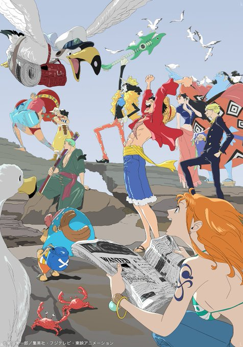 رسمة جديدة رسمية لون بيس للإحتفال ب 28 سنة منذ بداية مانجا ون بيس .