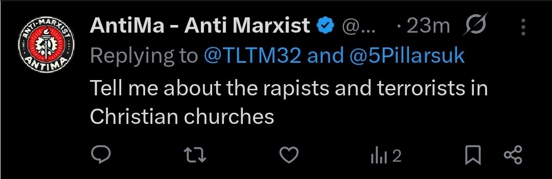 TLTM32's tweet image. Asks me a question and then blocks me before I can answer it, someone tell this sexless cunt about noncey priests and Christian terrorists