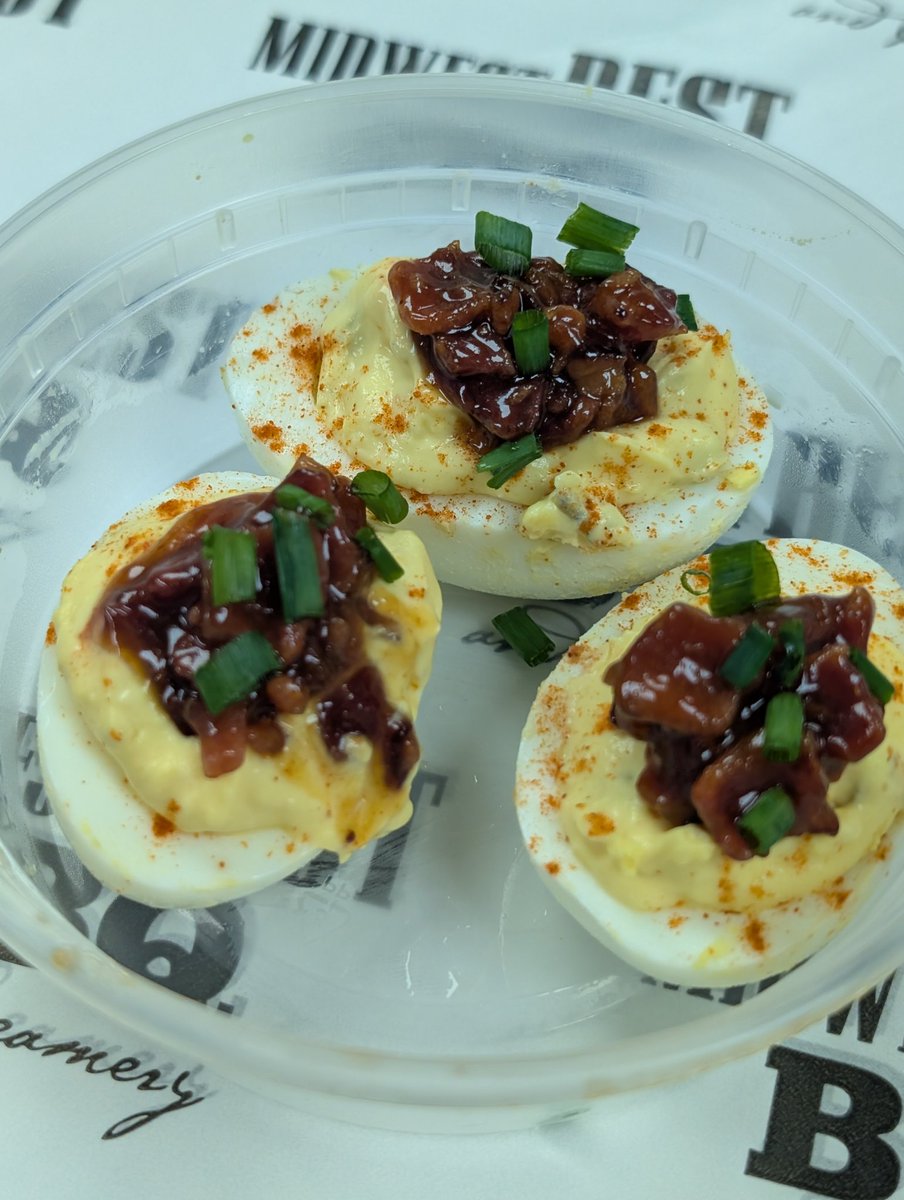 MidwestBestBBQ's tweet image. They're backkkk!!! While supplies last, MB's Deviled Eggs. Add them to your order today!