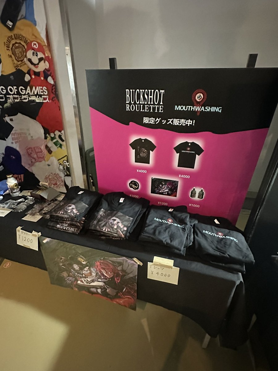 mikeklubnika's tweet image. BitSummit 会場1F でBuckshot Rouletteグッズ販売中!@ukiyostudiosau