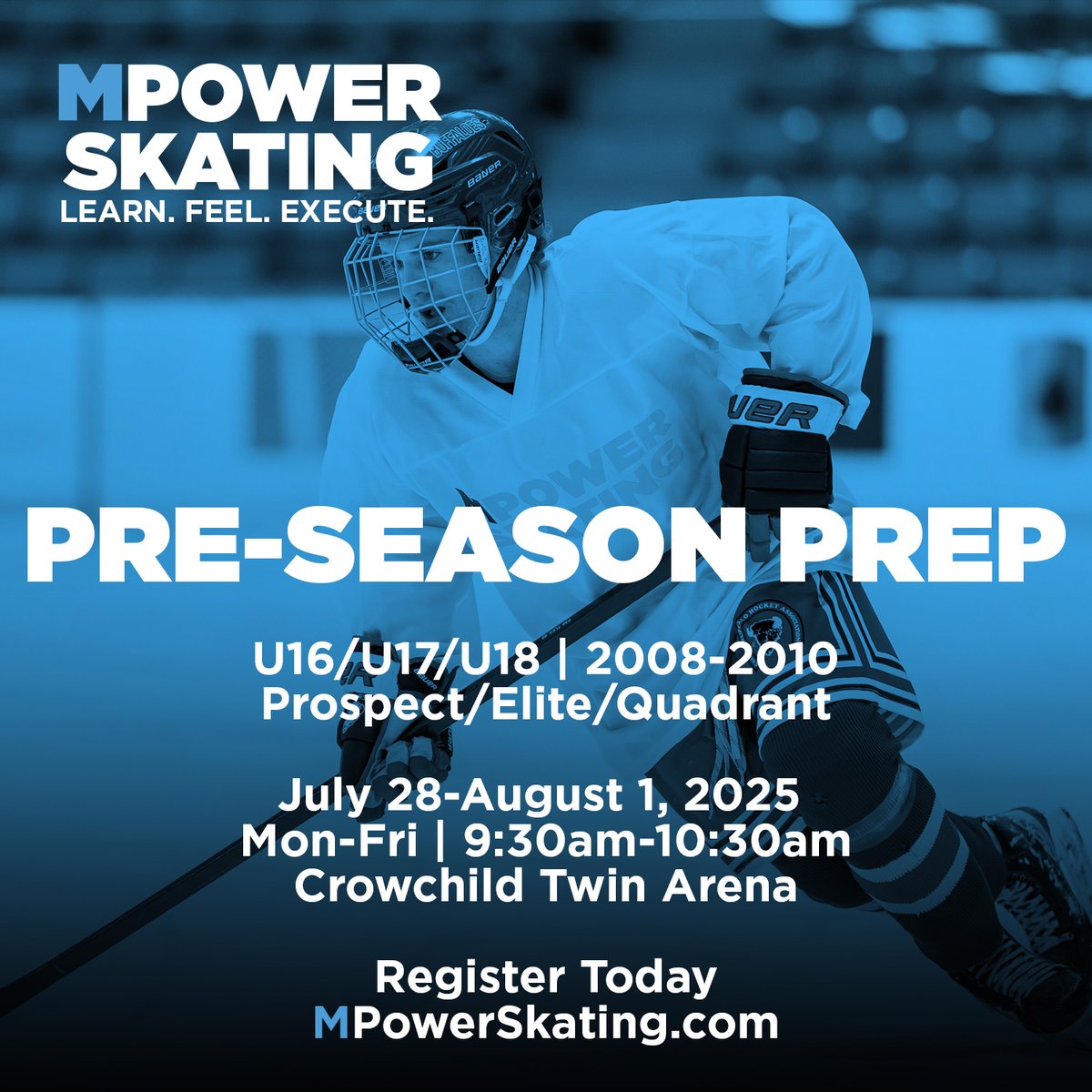 MPowerSkating's tweet photo. The Best Season is The One You Are Prepared For

Be Your Best This Season with MPower Skating Skills &amp; Speed

Register Now https://t.co/Ly8YnGWONU

PRE-SEASON PREP
U16/U17/U18 | 2008-2010
July 28-Aug 1
Mon-Fri | 9:30-10:30AM
@ CTA

#YYCHockey #AEHL #AFHL #CSSHL #PowerSkating https://t.co/d0FXnHToEP