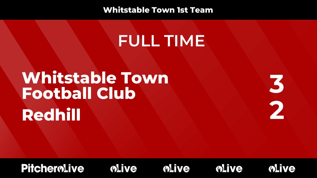 whitstabletown's tweet photo. FULL TIME: Whitstable Town Football Club 3 - 2 Redhill
#WHIRED #Pitchero
https://t.co/SV3UD3MbEO https://t.co/PgcEcKgyz0
