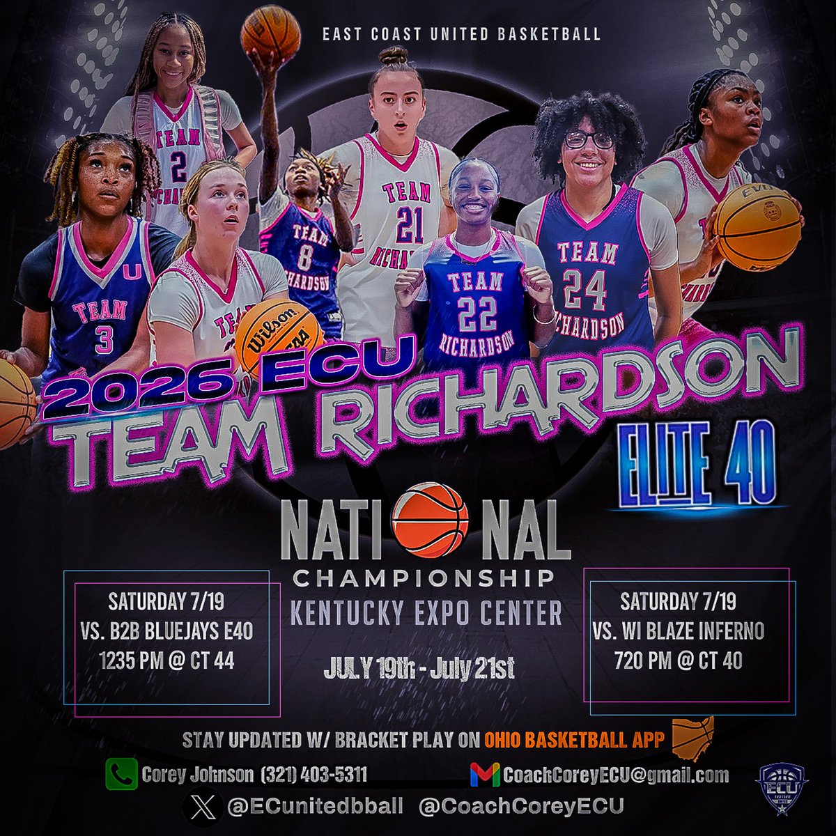 CoachCoreyECU's tweet image. Coaches in Louisville looking for 2026s meet us at court 44 at 1235pm.