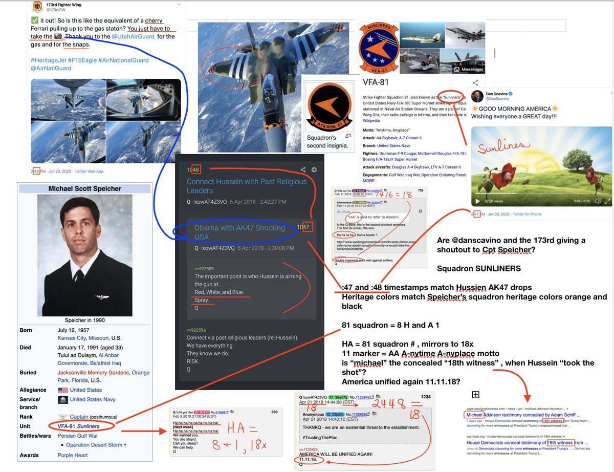 TruSwedeman's tweet photo. Praying it happens as called.
And I pray General Flynn is the one who exposes the #Obuma for shooting Air Force Pilot #MichaelScottSpeicher
I can't remember who did the decode.
#SunLiners https://t.co/X00c82Wp9F