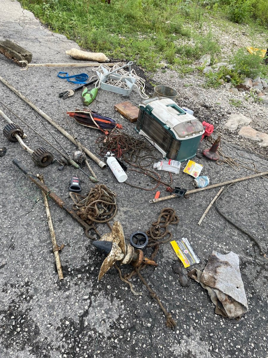 DGSOSheriff's tweet image. Members of the Douglas County Underwater Search and Recovery Team as part of their training in July worked at Clinton Lake boat ramp 2. They conducted some cleanup of the lake and worked to locate lost property from a boat that had capsized.