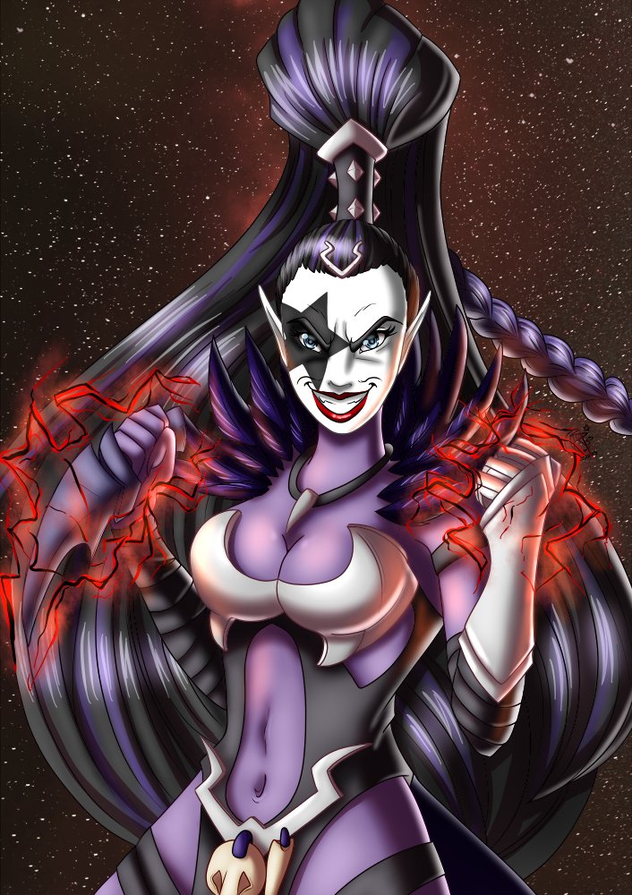 Part four of the commission for <a href="/SerganIkari/">Sergan</a> 
Warhammer lady elf with a special custom like the Kiss band 😜
Thank you so much for your support!
#art #warhammer #elf #commissionsopen