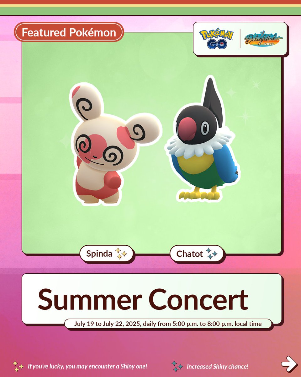 pokemongoappuk's tweet image. Time to get into the rhythm and let the adventures begin during the Summer Concert event in #PokemonGO, which features music composed by @Junichi_Masuda, Pokémon video game series composer and Chief Creative Fellow of The Pokémon Company! 🎶🤩