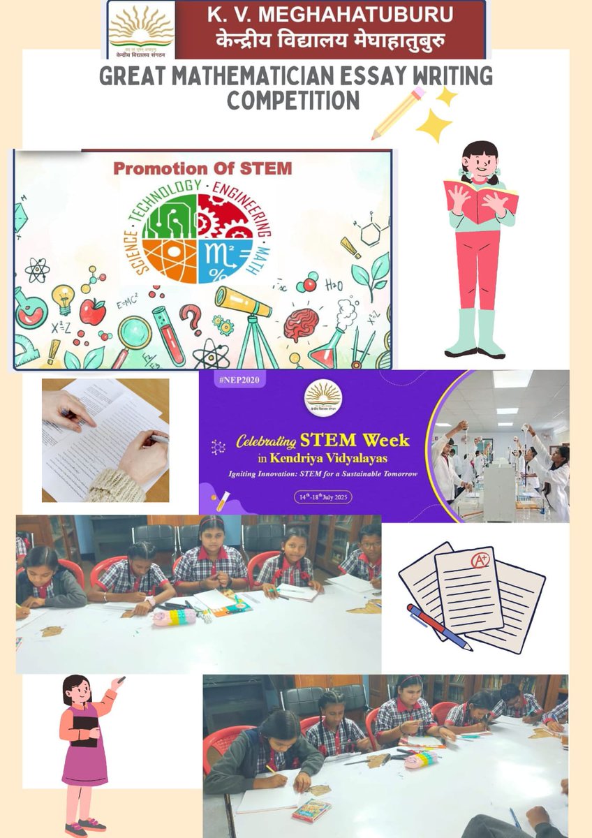 kvmeghahatuburu's tweet image. 📚✨ As part of #STEMPromotionWeek, our school organized a #GreatMathematician #EssayWritingCompetition at the library. 🖊️🧠Students enthusiastically participated, showcasing their knowledge and admiration for legendary minds who shaped the world of #mathematics! 🔢👨‍🏫