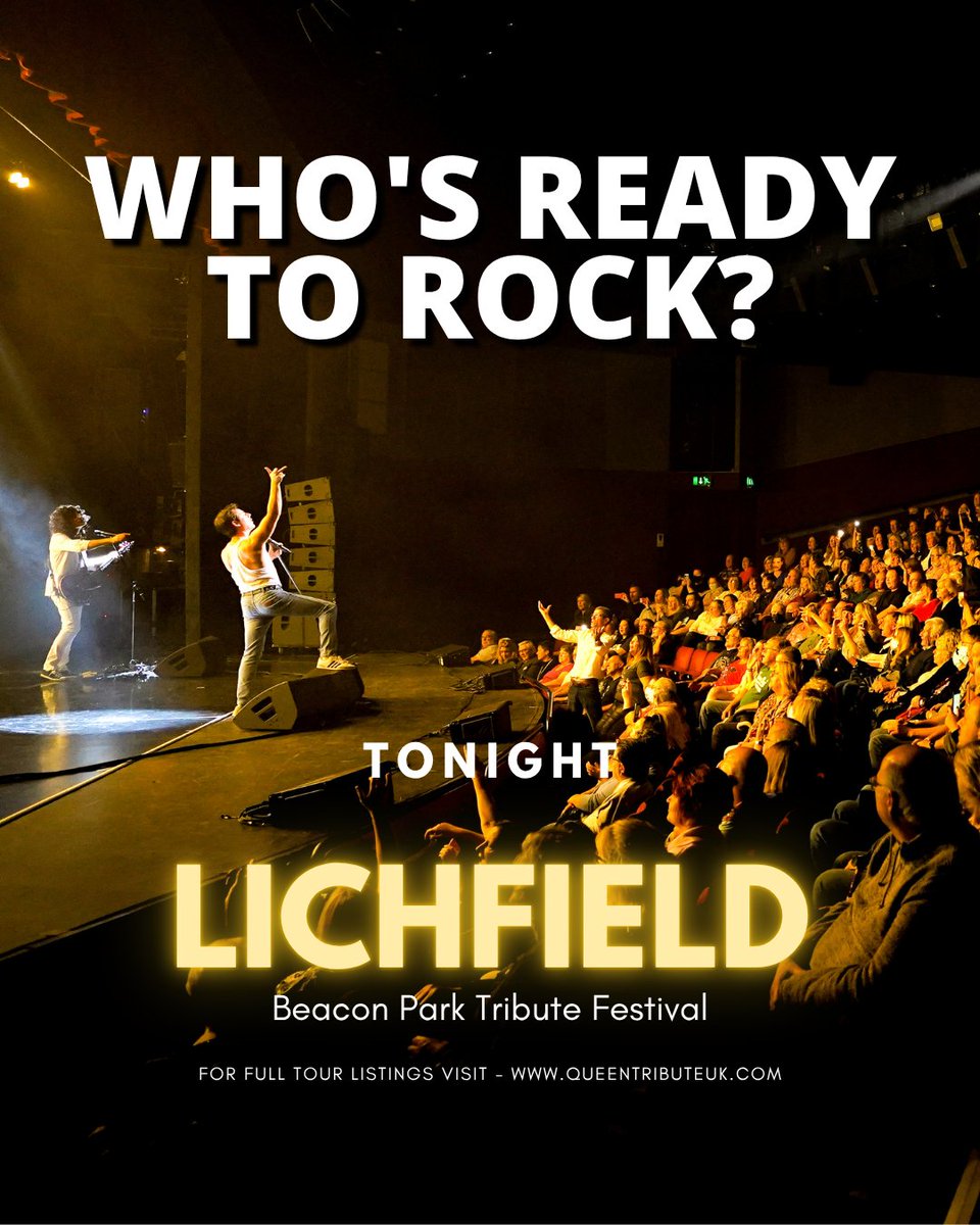 🎤 Ready To Rock 🎸

We're thrilled to announce our participation in today's #BeaconParkTributeFestival. We're genuinely excited to be part of an incredible line-up of tribute acts.

Who's going to be rocking with us tonight?

#Lichfield #ReadyToRock #MajestyTour #QueenTribute