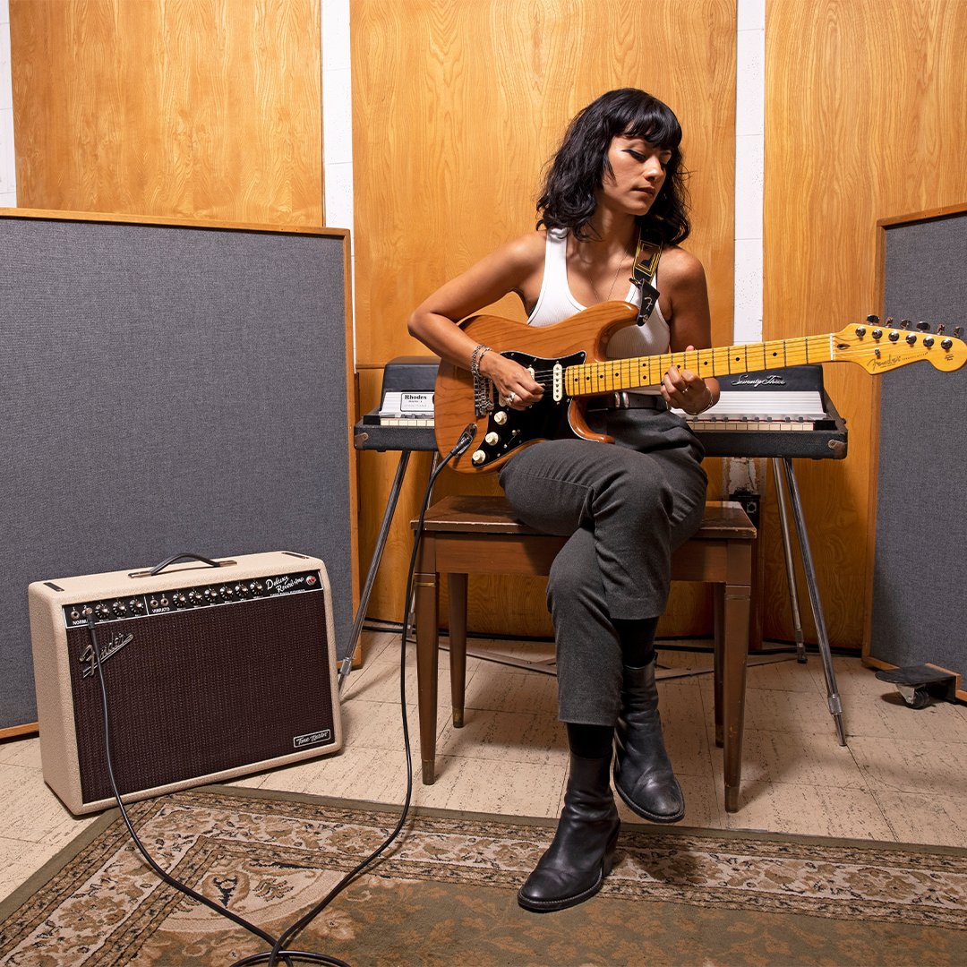 Fender's tweet image. Where does your best playing happen — on stage, in the studio or in your room? Tell us in the comments!