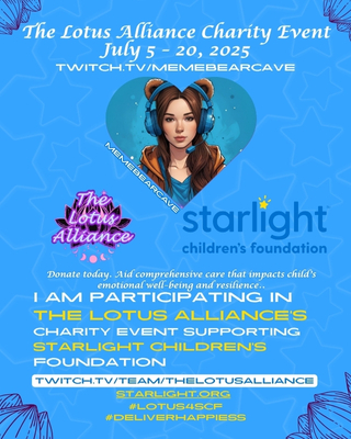 🚨 Hold tight! The #lotus4SCF raid train rolls straight into @Memebearcave’s den, where memes run wild and good vibes never stop! 🐻🔥
Get ready to laugh, game, and support a great cause all at once. You don’t wanna miss this! 💛
#CharityStream #MemeSquad