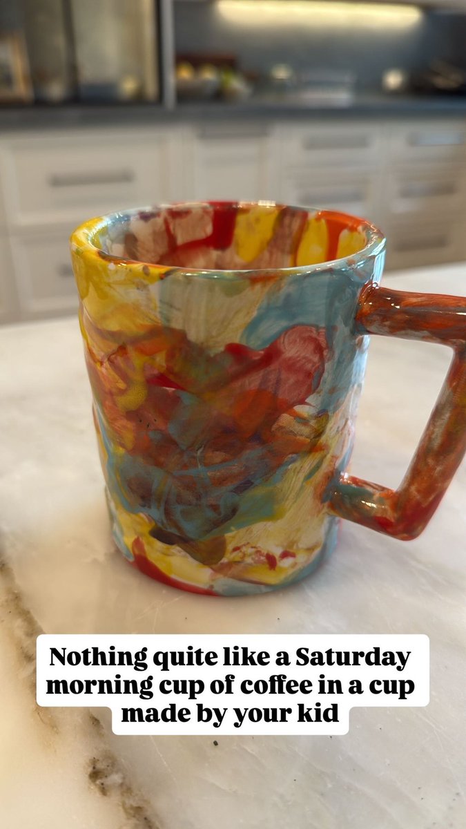 ChaseDaniel's tweet image. That first sip of coffee feeling at 8:15am on a Saturday out of a homemade coffee cup from the kids >