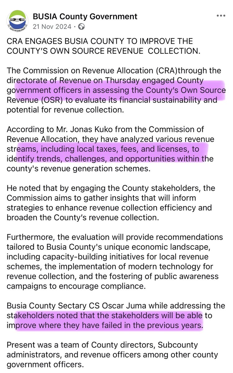 STATEMENT BY SENATOR OKIYA OMTATAH ON BUSIA COUNTY’S OWN-SOURCE REVENUE UNDERPERFORMANCE

As Senator, I’m mandated under Article 96 of the Constitution to represent and protect the interests of the county and its people. I am deeply concerned by the persistent failure of the