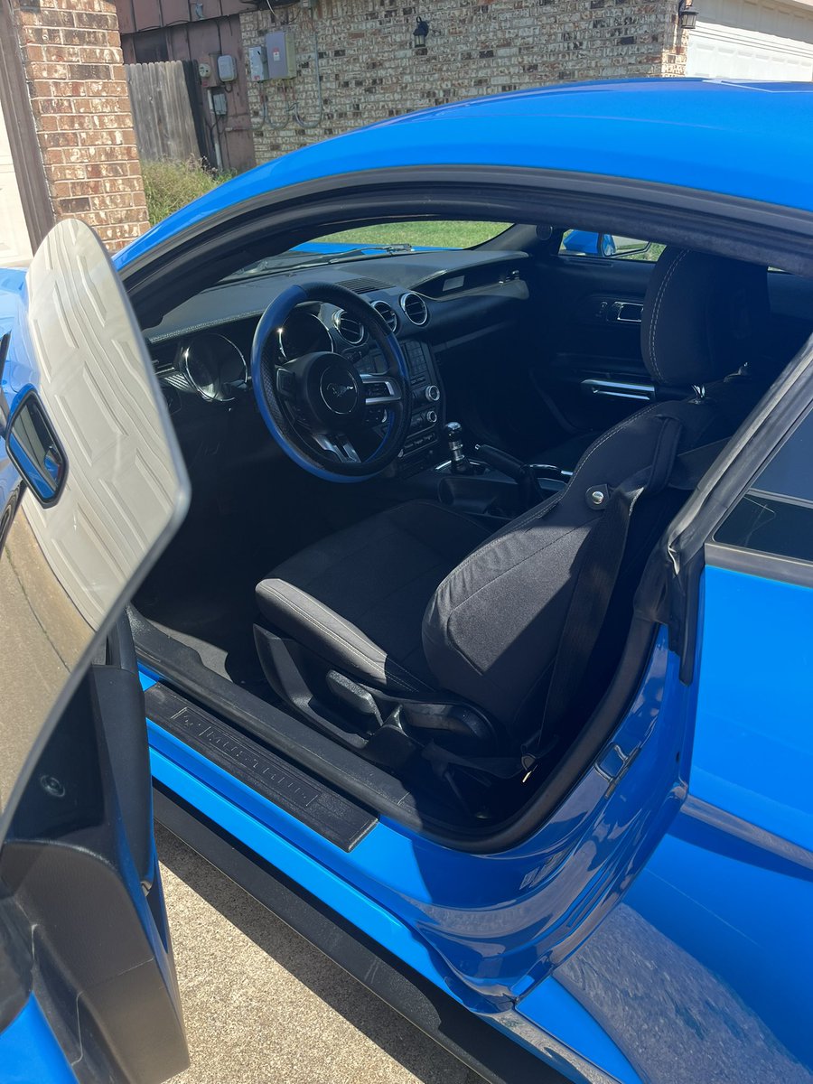 lclsportsluvver's tweet photo. I am so glad that the rain has finally let up long enough for me to give my baby a treat! 💙🖤😍 #PonyPower #MyStang https://t.co/LttSRIlpdg