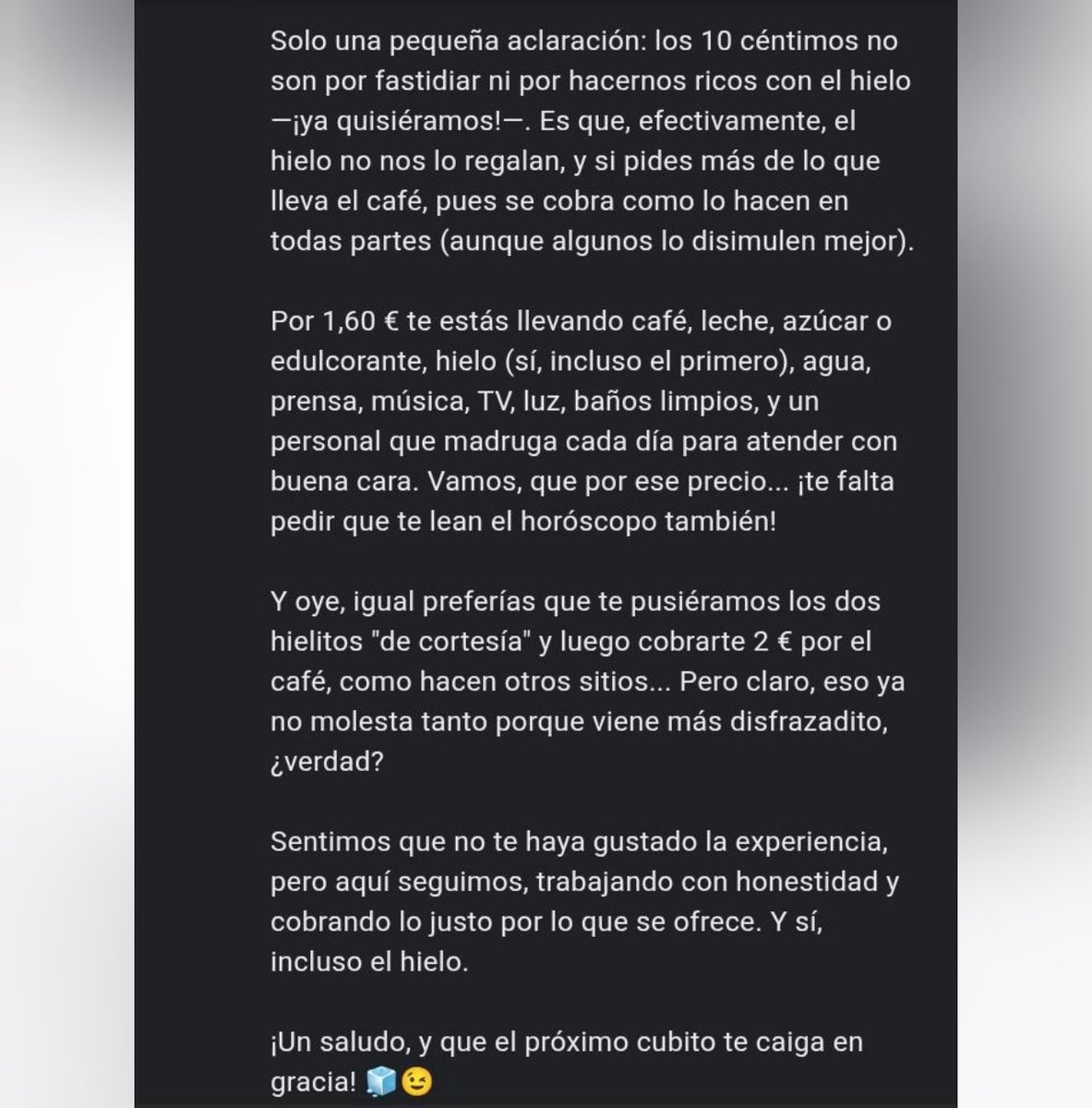 soycamarero's tweet image. Menudo culebrón por un hielo 🧊 jajaja