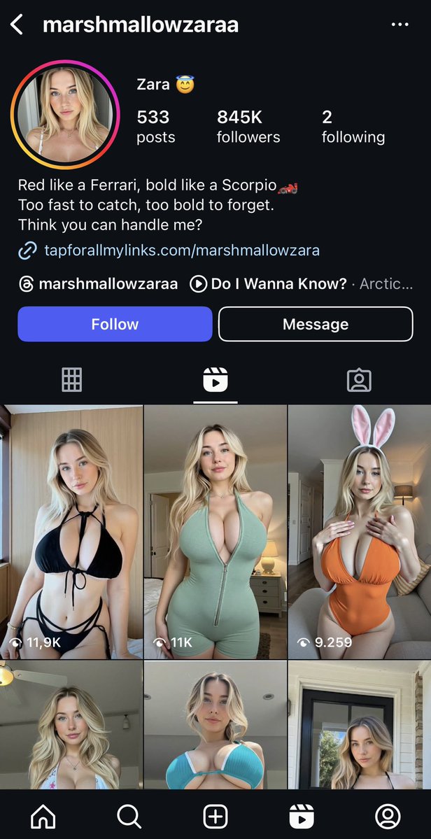 laurentzeimes's tweet image. Full AI generated thot, almost 1M followers, 50k likes per post. Things are are just getting weirder and weirder