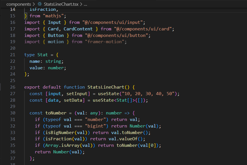 umeshsuwal_'s tweet photo. #LSPPDay49
Today, I learned to connect Math.js with Recharts by converting stats into chart-ready objects and managing data flow with useState.
@lftechnology
#60DaysOfLearning2025 #LearningWithLeapfrog https://t.co/dY6IJcYHS1