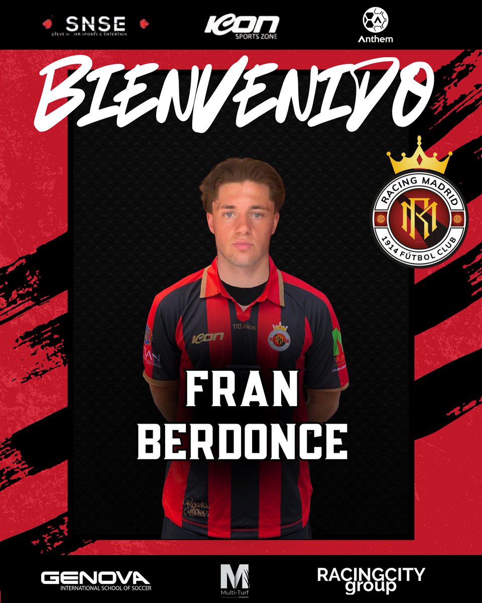FICHAJE | Fran Berdonce se incorpora al Racing Madrid para reforzar nuestra defensa. Formado en las categorías juveniles del Unión Adarve, llega tras su paso por el Pontevedra B. Proyección, seguridad y carácter para aportar en esta nueva etapa en la #TerceraRFEF.

#VamosApaches