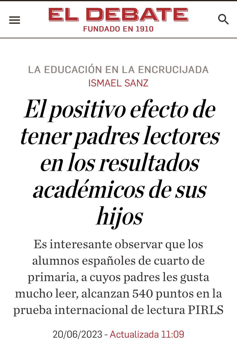 Leer cuentos desde pequeño, leer en alto, hablar sobre lo que se ha hecho en la escuela o sobre lo que se ha leído, y leer las letras de las canciones o jugar con las palabras, se asocia con mejores resultados en competencia lectora en 4 de primaria blog.funcas.es/los-estudiante…
