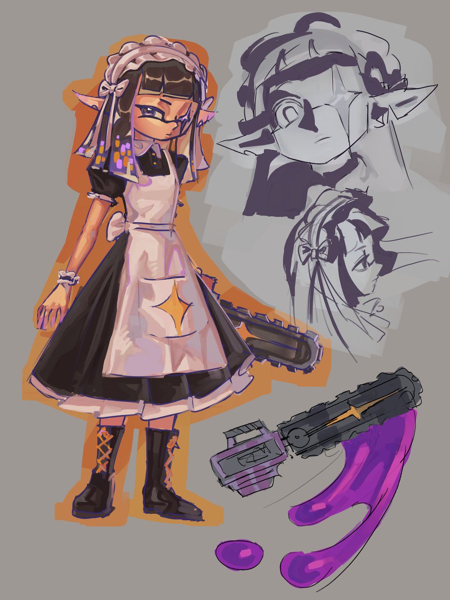 TerrifiedPuddin's tweet image. My oc 🦑
#splatoon #splatoonart #splatoonoc #maid #squid #inkling #oc #digitalart