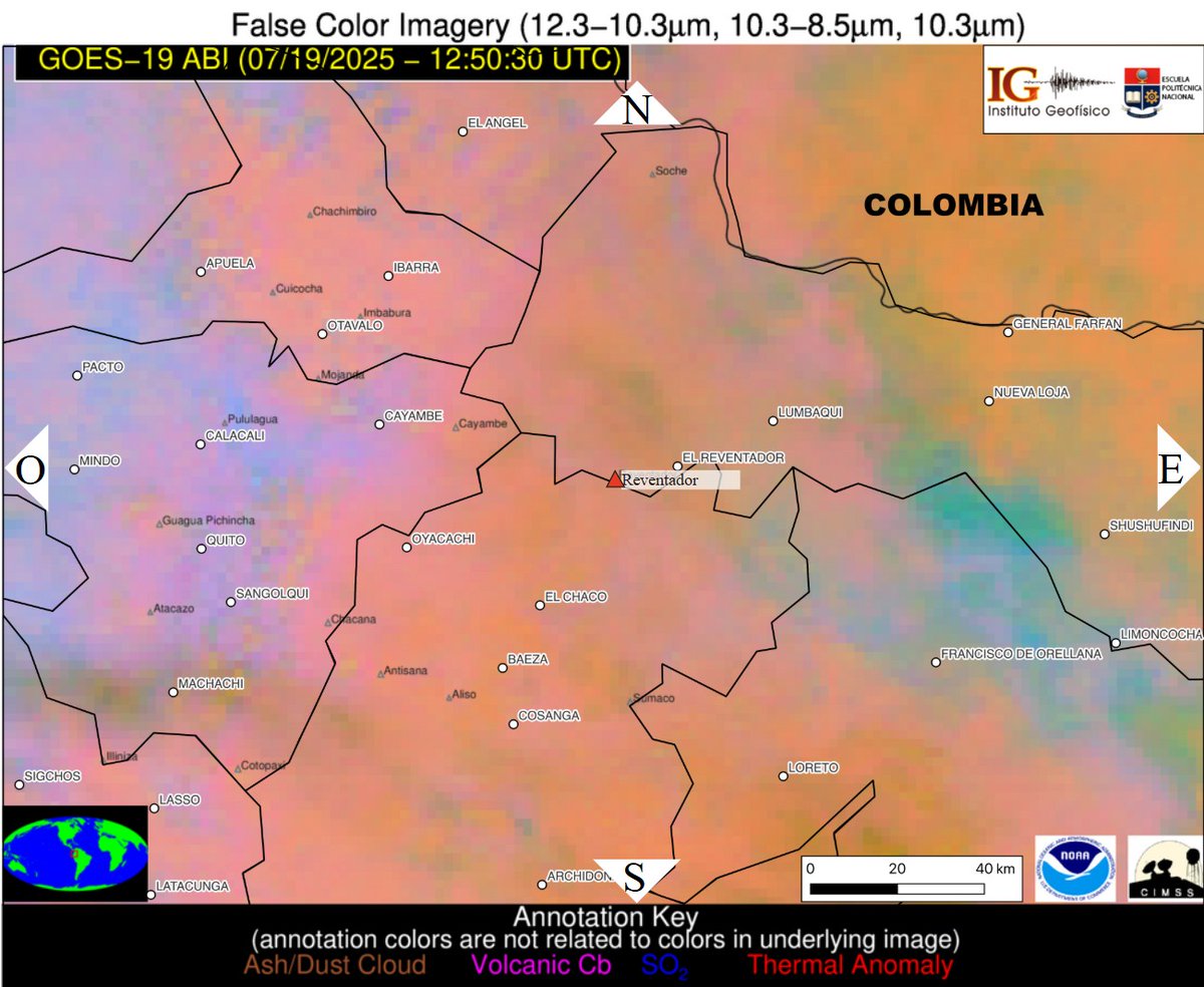 Informe Diario #ElReventador N° 2025-200
sábado 19 de julio de 2025
Nivel de Actividad: 
Superficial: Alta
Tendencia Superficial: Sin cambio
Interna: Moderada 
Tendencia Interna: Sin cambio
Revisarlo en: servicios.igepn.edu.ec/url/NTYzNA==