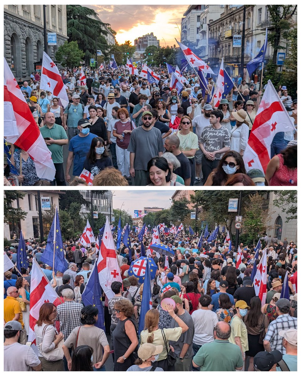 rusudanjakeli's tweet image. The crowd is too massive for my phone camera to capture. 🇬🇪
Day 234 of daily, nationwide protests in Georgia against a pro-Russian, illegitimate, repressive regime.