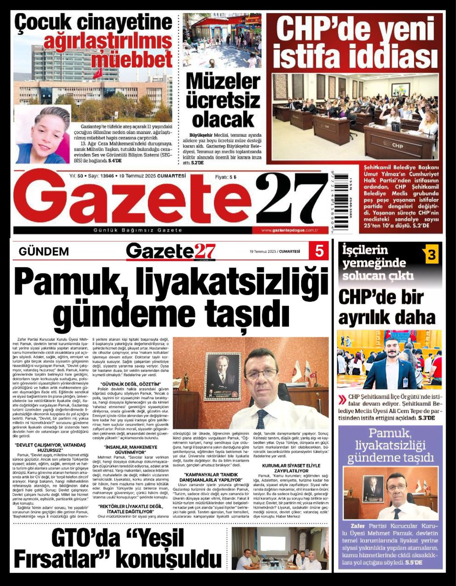 Mehmet PAMUK (@mehmetpamuk_) on Twitter photo Liyakat, sadakatin önüne geçmediği sürece, devlet çöker; vatandaş ezilir.
Haber İçeriği <a href="/umitozdag/">Ümit Özdağ</a> <a href="/dogus_gazetesi/">Gaziantep Doğuş Gazetesi</a> @gazete27 👇👇👇
gaziantepdogus.com/pamuktan-sert-… Liyakat, sadakatin önüne geçmediği sürece, devlet çöker; vatandaş ezilir.
Haber İçeriği <a href="/umitozdag/">Ümit Özdağ</a> <a href="/dogus_gazetesi/">Gaziantep Doğuş Gazetesi</a> @gazete27 👇👇👇
gaziantepdogus.com/pamuktan-sert-…