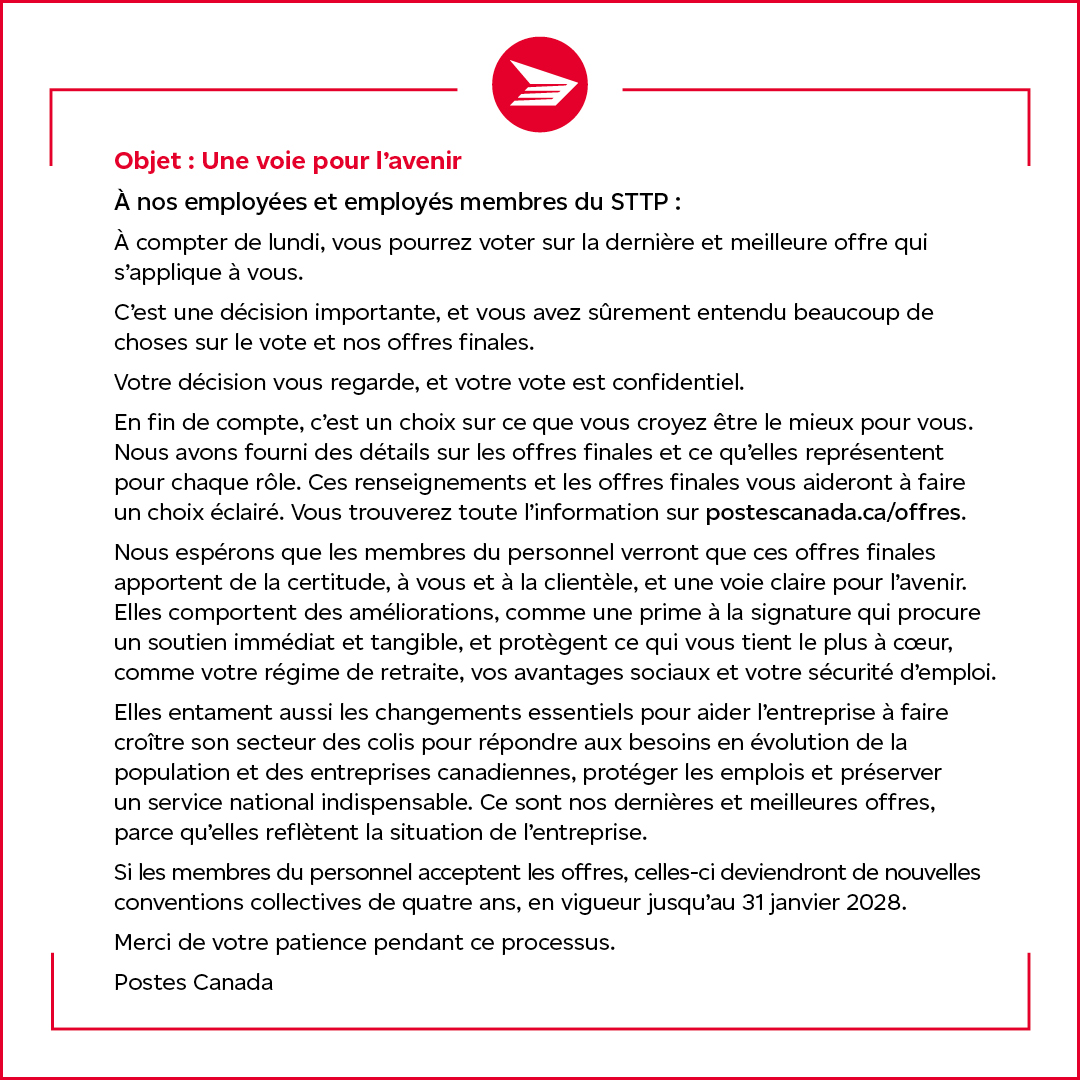 Postes Canada tweet media