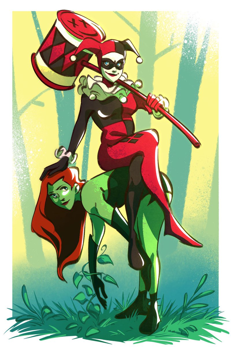 daniartonline's tweet image. a quick Harley and Ivy !!🌹#Harlivy #HarleyQuinn #PoisonIvy #dccomics