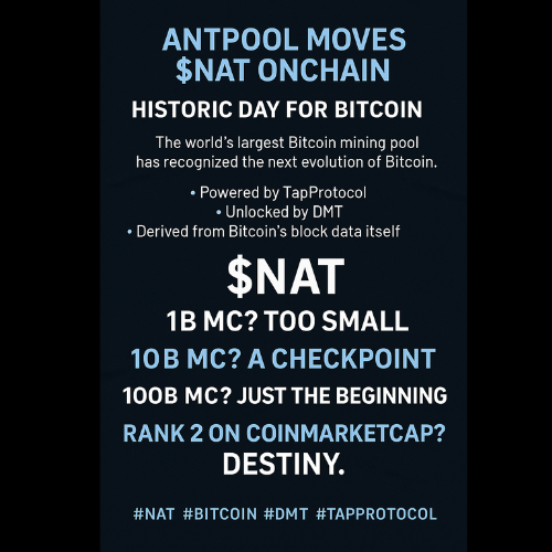🚨 HISTORIC DAY FOR BITCOIN 🚨

Antpool - the world’s largest Bitcoin mining pool - has moved $NAT onchain.

This isn’t just a transfer. It’s a recognition of the next evolution of Bitcoin.

🔹 Powered by TapProtocol
🔹 Unlocked by DMT
🔹 Derived from Bitcoin’s block data itself