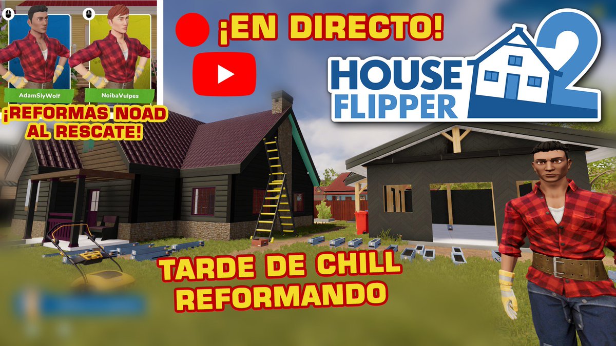 NoibaVulpes's tweet photo. 🔴HOY nuestro CUARTO DIRECTO a las 19:00h (hora española) en YouTube con @AdamSlyWolf
🦊🐺

¡Tarde de chill en House Flipper 2 decorando la Casa de Madera! ¡Empieza dentro de media hora aproximadamente! 🛠️

#EnDirecto #houseflipper #coop
Enlace⬇️ https://t.co/FIIkwJT8An