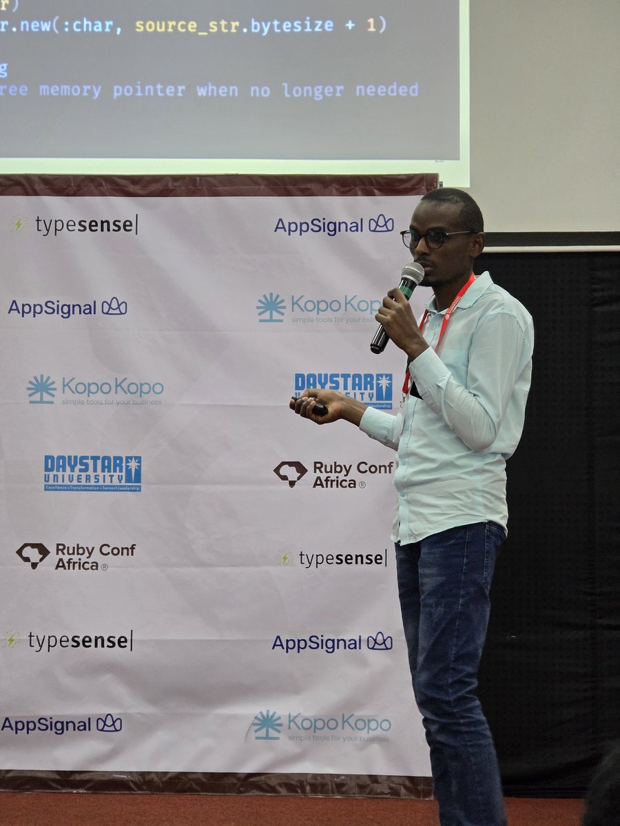 Fh Ndiritu (@fh_ndiritu) on Twitter photo <a href="/turuthi_vick/">vic turuthi</a> takes the stage talking about Ruby's FFI interface and how to use it with other languages including C #RubyConfAfrica #RubyConfAfrica2025 #africanruby #nairuby #rubycommunity <a href="/turuthi_vick/">vic turuthi</a> takes the stage talking about Ruby's FFI interface and how to use it with other languages including C #RubyConfAfrica #RubyConfAfrica2025 #africanruby #nairuby #rubycommunity