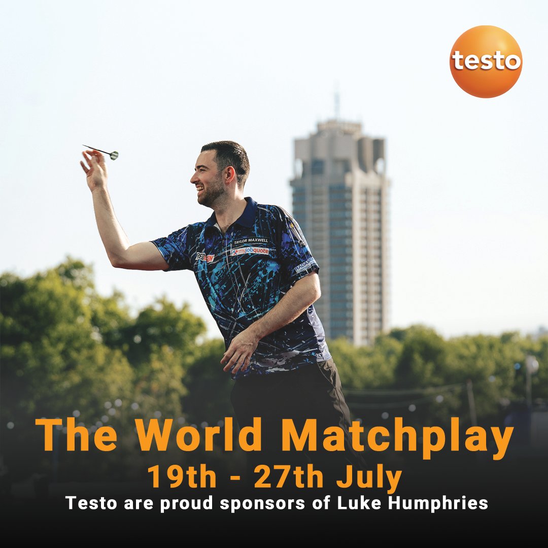 TestoLimited's tweet image. 🎯 Best of luck to @lukeh180 as he steps up to the oche at the Betfred World Matchplay!
Testo are proud to sponsor you on this journey🧡
#lukehumphries #teamtesto #WorldMatchplay #BetfredDarts #Darts
