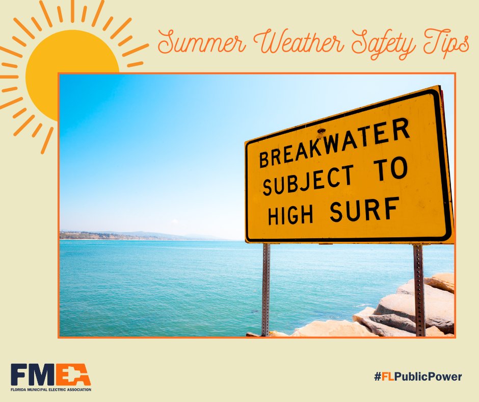 flpublicpower's tweet image. Headed to the beach? High surf and high winds can make for dangerous conditions. Pay attention to local weather reports and warnings or BEACON notifications (beaconalwayson.com). #FLPublicPower #PublicPower #Safety