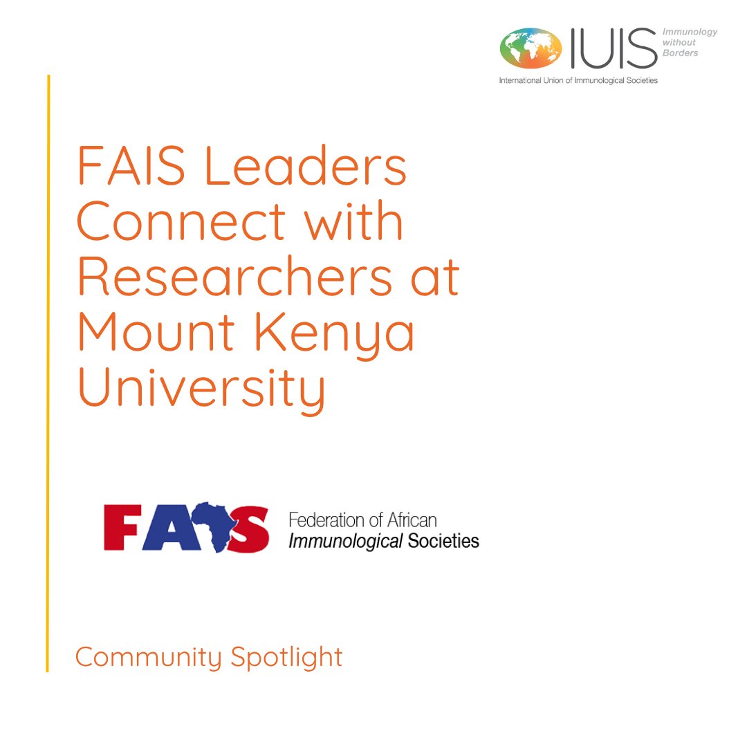 iuis_online's tweet image. #FAIS leaders recently visited Mount Kenya University to strengthen research collaboration on placental #immunology.
Learn more about FAIS: loom.ly/fitWPDA
#GlobalImmunology #ImmunologyWithoutBorders