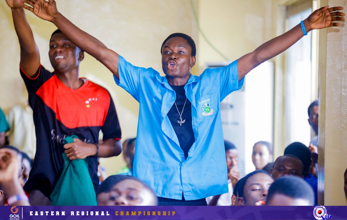 NSMQGhana's tweet photo. EASTERN REGIONAL CHAMPIONSHIP FINAL:

End of Contest

St. Peter's SHS: 56pts
Okuapemman School: 39pts*
Pope John SHS &amp; Minor Seminary: 39pts

PERSCO! PERSCO!! PERSCO!!!💯🫰🏽

*winner of tie-breaker

@Goil_Official

#NSMQ2025 #Primetime https://t.co/zmYA5YzzkC